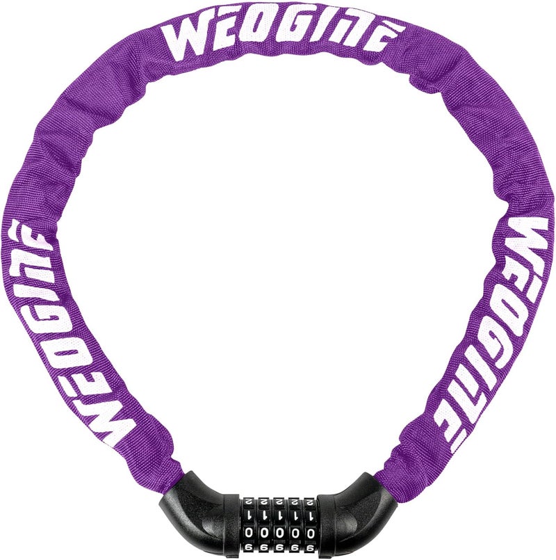Weogine Bike Lock with Numbers and high Security Level, Bike Chain Lock, Bicycle Locks, 5 Digit Combination Lock for Bike, Bicycle, Scooter, Motorcycle, Door, Gate, Fence - Image 1